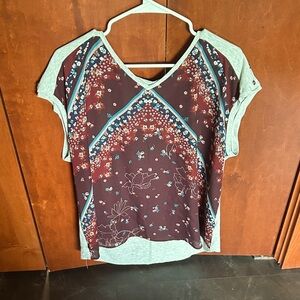 Floral V-Neck Women's Top - Multicolor 19